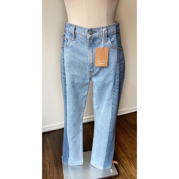 NWT Rare Reformation Cynthia Reworked High Rise Straight Leg Jeans in Ozark Wash - Picture 6 of 10
